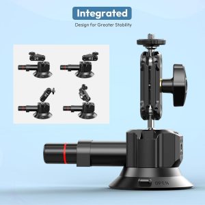 Ulanzi SC-01 Heavy-Duty Suction Cup Mount for Camera/Phone/Accessory (3"), Pump-actived Vacuum Suction Cup Mount, Magic Arm Phone Holder Action Cam Adapter Car Boats Windshield Window Mount
