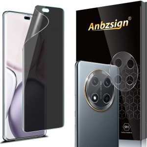 (2+2 Pack for Honor Magic 7 Lite / X9c 5G Privacy Screen Protector and Camera Lens Protector, Flexible Film Anti-Spy Case Friendly.