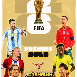Juego de cartas coleccionables de la Copa Mundial de la FIFA 2026 Blister Premium Gold (1 bolsa premium + 4 tarjetas exclusivas de edición limitada)