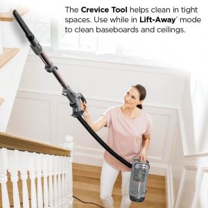 Shark AZ2002 Vertex Powered Lift-Away Upright Vacuum with DuoClean PowerFins, Self-Cleaning Brushroll, Large Dust Cup, Pet Crevice Tool, Dusting Brush & Power Brush, Silver/Rose Gold | DuoClean PowerFins, self-cleaning brushroll, large dust cup, crevice tool, dusting brush, power brush