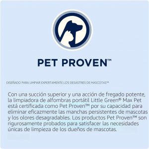 BISSELL® Little Green® Max Pet Limpiador Profundo Portátil para Alfombras y Tapicería, Detallador para Carro/Auto, con Herramienta Autolimpiante para Manchas Difíciles y Herramienta para Eliminación | Self-Cleaning Tough Stain Tool & Pet Hair Removal Tool; car/auto detailing; deep upholstery cleaning