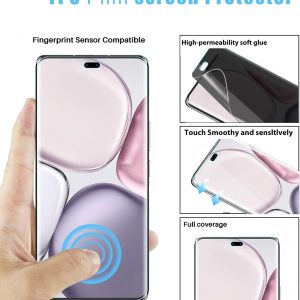 (2+2 Pack for Honor Magic 7 Lite / X9c 5G Privacy Screen Protector and Camera Lens Protector, Flexible Film Anti-Spy Case Friendly.