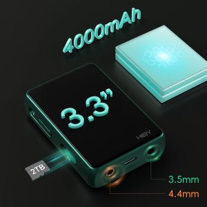 HiBy R3 PRO II MP3 Music Player - Qobuz/Tidal Support, MQA 8X Decoding & Native DSD256, Hi-Res Audio Certified, MP3 Player with Touch Screen & 3.5mm PO + 4.4mm BAL Dual Jacks, 2TB Expanded Memory