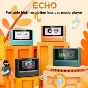 FiiO Echo 4G Hi-Res Digital Audio Player, Dual DAC Bluetooth Music Player, 4.4mm Balanced Output, Color Screen, Portable DAP (Black 4G)