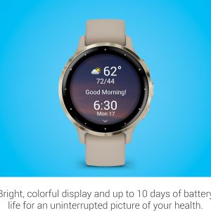 Garmin Venu® 3S, Premium Fitness Smartwatch, 41mm, French Gray | Body Battery™ Energy Monitoring, Sleep Coach, Built-In Sports Apps, Built-In Speaker & Mic, Workout Benefit & Recovery Time