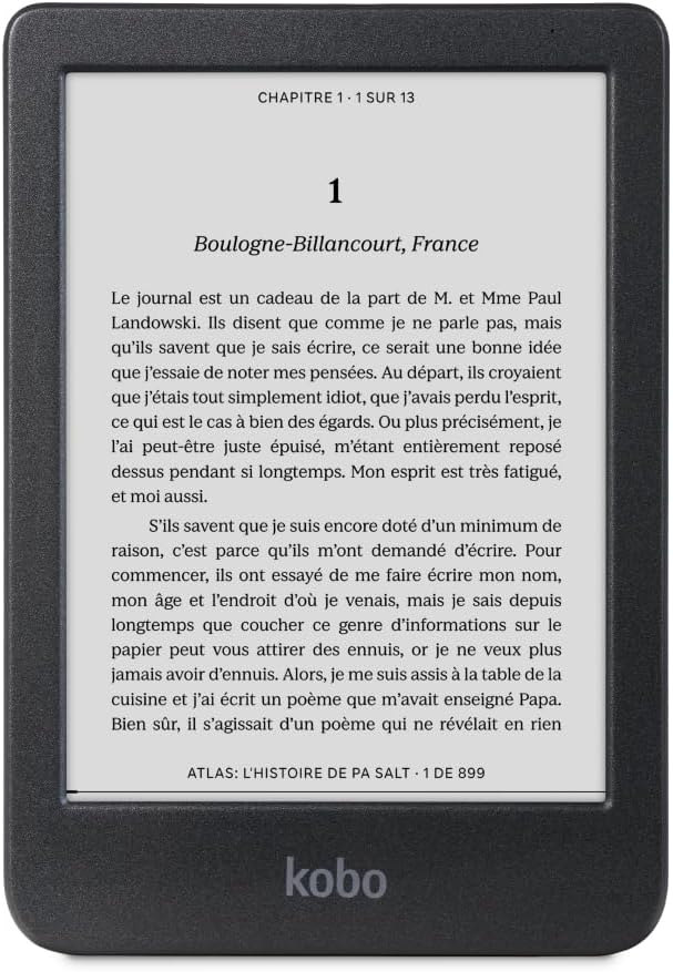 Kobo Clara BW eReader, 6” Touchscreen, Waterproof, 16GB, Black | 6” Glare-Free Touchscreen, ComfortLight PRO, Dark Mode, eBooks, Audiobooks, 16GB