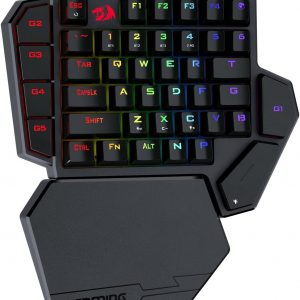 Redragon K585 PRO Teclado mecánico inalámbrico con una sola mano, 42 teclas, 3 modos RGB 40% teclado para juegos con 7 teclas macro integradas, soporte de muñeca desmontable, batería recargable | 0-Delay 2.4GHz Connection, On Board Macro Keys Keyboard, USB Pass-Through Port, Hot-Swap Socket, Detachable Wrist Rest