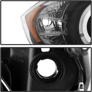 ACANII - For [Halogen Model] 2006-2008 BMW E90 3-Series Sedan LED Halo Black Projector Headlights Headlamps Assembly