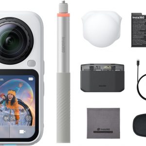 Insta360 X6 Essentials Bundle White - 8K 360 Camera with 1/1.1'' Sensors | Action Camera, Dual Custom Square 1/1.1" Sensors, Triple AI Chip, Replaceable Lens 2.0, 140 minutes 8K Video