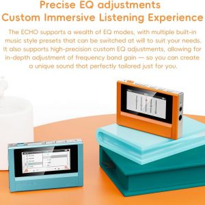 FiiO Echo 4G Hi-Res Digital Audio Player, Dual DAC Bluetooth Music Player, 4.4mm Balanced Output, Color Screen, Portable DAP (Black 4G)