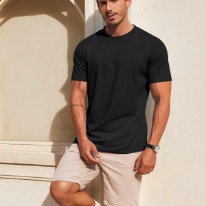 COOFANDY Men's T Shirt Short Sleeve Cotton Blend T-Shirts Crew Neck Casual Summer Basic Tee Shirts