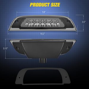 Nilight Third Brake Light for Jeep Liberty 2002 2003 2004 2005 2006 2007 | for Jeep Liberty 2002 2003 2004 2005 2006 2007, High Mount 3rd Stop LED Rear Cab Center Van SUV Tail Lamp, Smoked Lens