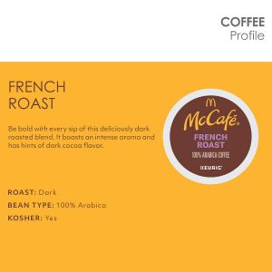 McCafe French Roast, Single Serve Coffee Keurig K-Cup Pods, Dark Roast, 96 Count (4 Packs of 24)