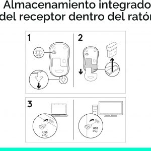 Logitech Ratón inalámbrico ambidiestro compacto M185 de 2,4 GHz - Gris Swift | Ambidextrous mouse with 2.4 GHz USB-A Nano Receiver, Optical Tracking, 12-Months Battery Life, PC, Mac, Laptop compatible