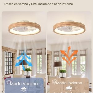 Ventilador de techo de madera de perfil bajo moderno de 20