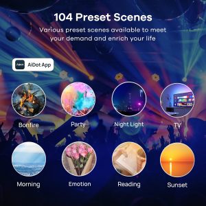Linkind Smart Light Bulbs, Work with Alexa, Google Home, AiDot | Led Color Changing Light Bulb RGBTW, 2.4G WiFi+Bluetooth, 104 Preset Scene, Music Sync, DIY, Dotis, A19 E26, 60W 800LM, 4Pack