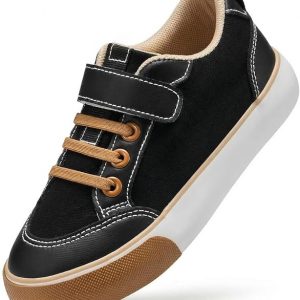 GINNI Zapatos deportivos casuales de lona para niños y niñas pequeños | Puntera protectora de goma, suela de goma ligera, plantilla de espuma de alta densidad, niños pequeños y grandes