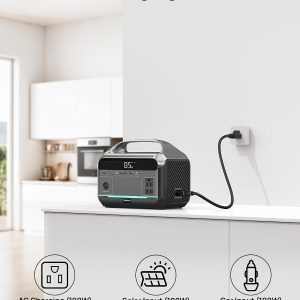 DARAN Portable Power Station, 288Wh LiFePO4 Battery, 350W (600W Peak) Power Bank with AC Outlet & 40W 12V DC5521 Foldable Solar Panel