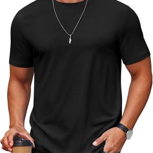 COOFANDY Men's T Shirt Short Sleeve Cotton Blend T-Shirts Crew Neck Casual Summer Basic Tee Shirts
