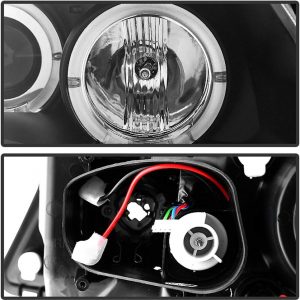 ACANII - For [Halogen Model] 2006-2008 BMW E90 3-Series Sedan LED Halo Black Projector Headlights Headlamps Assembly