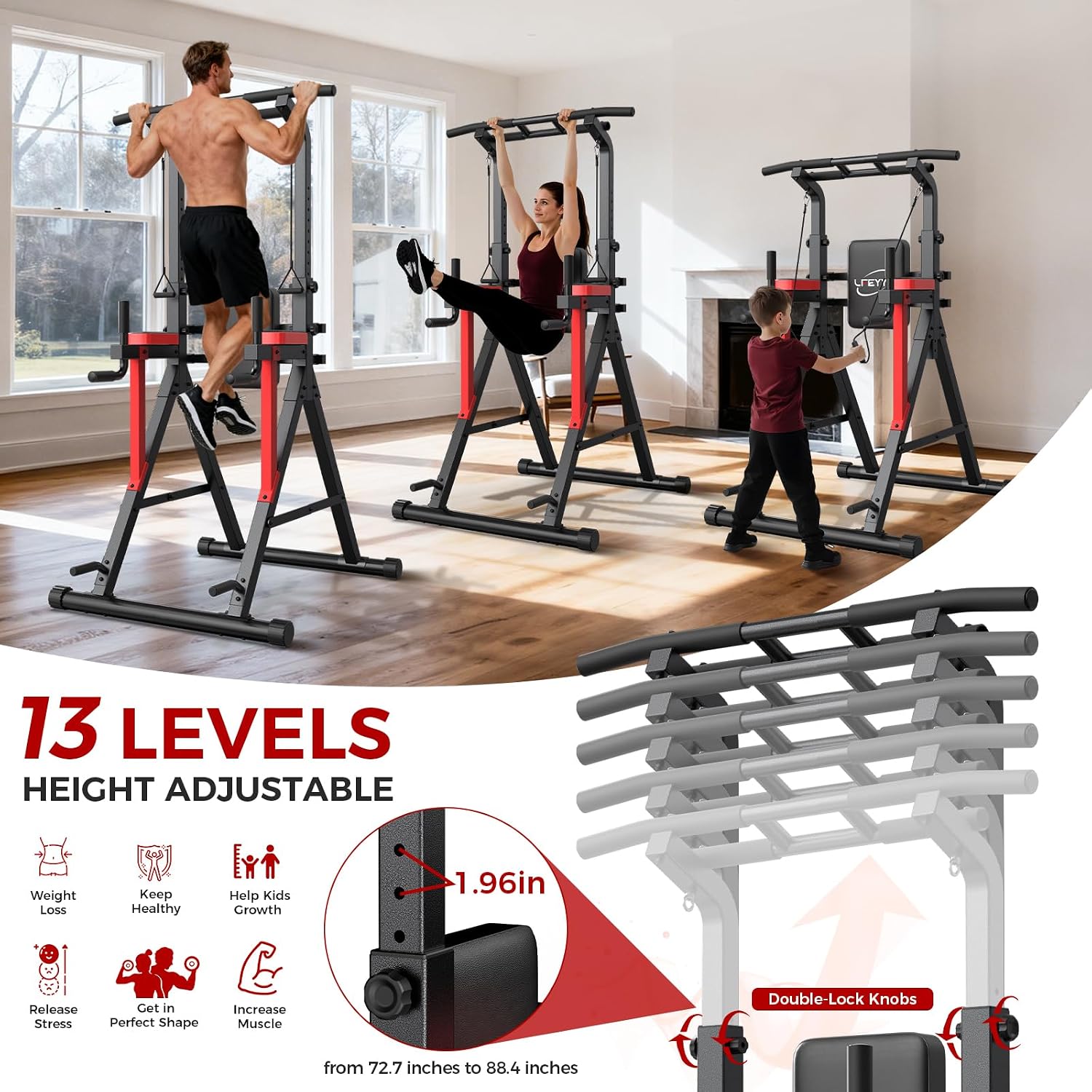 Power Tower Pull Up Bar Free Standing,Strength Training Equipment