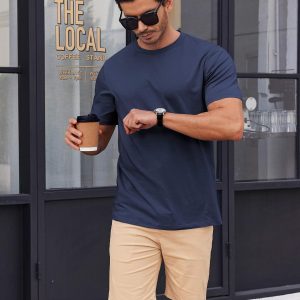 COOFANDY Men's T Shirt Short Sleeve Cotton Blend T-Shirts Crew Neck Casual Summer Basic Tee Shirts
