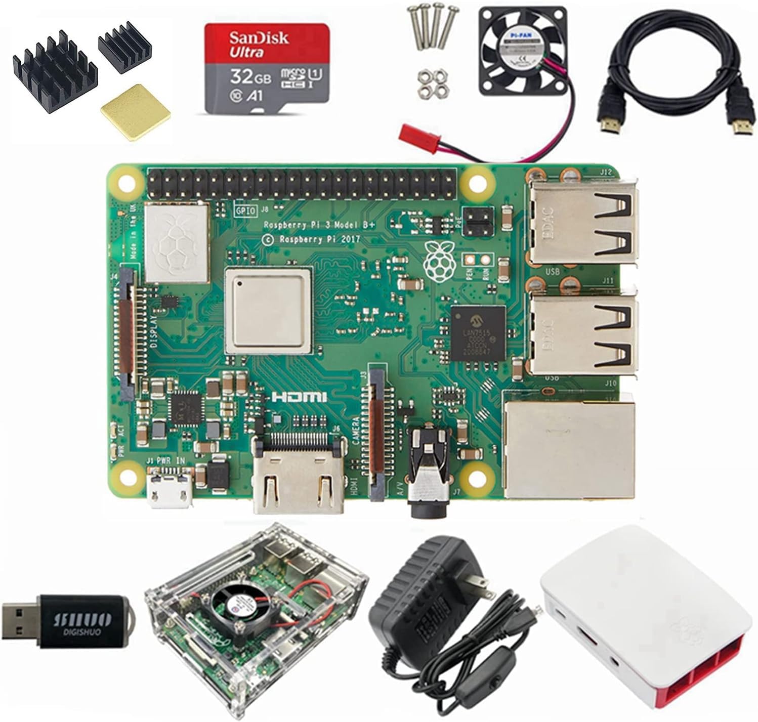 Raspberry Pi 3 Modelo B+ 9 en 1 Kit de inicio completo