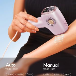 INNZA Depilación láser con función de cuidado de enfriamiento por hielo para mujeres, permanente, 999,999 destellos sin dolor IPL, dispositivo de depilación para axilas, piernas, brazos, línea de bikini (oro rosa)