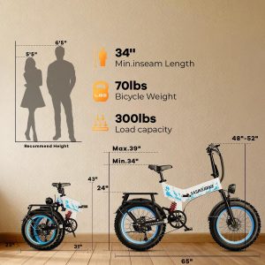 1500W Folding Electric Bike for Adult 52V20Ah Battery 20x4inch Ebike | Foldable Front & Rear Fork Suspension Ebike for Commuter&Mountain,Removable Battery E-bike,70mile Range Electric Bicycle