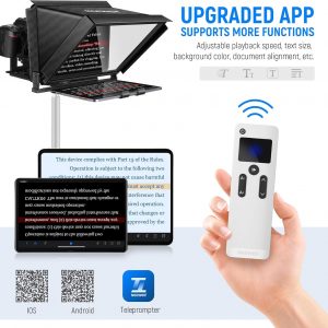 NEEWER X12 Teleprompter de aleación de aluminio de 14 pulgadas compatible con iPhone iPad DSLR Cámaras Teléfono Tablet con control remoto Funda de transporte Paño de limpieza, Control APP para iOS