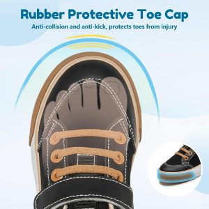 GINNI Zapatos deportivos casuales de lona para niños y niñas pequeños | Puntera protectora de goma, suela de goma ligera, plantilla de espuma de alta densidad, niños pequeños y grandes