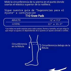 Mizuno Rodillera T10 Plus, rodillera de voleibol para adultos, color blanco, talla única, 480121.0000.10.ONE