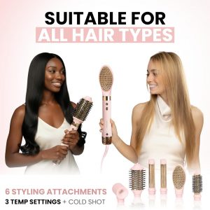 ELLA BELLA® 6 in 1 Professional Hot Air Styler & Straightener, Fast Drying