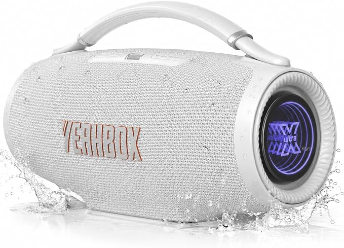 YEAHBOX Sonic Boom Ultra Bluetooth Party Speaker, 320W, 500W Peak (White)