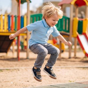 GINNI Zapatos deportivos casuales de lona para niños y niñas pequeños | Puntera protectora de goma, suela de goma ligera, plantilla de espuma de alta densidad, niños pequeños y grandes