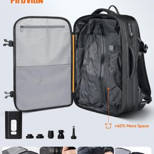 70L Travel Backpack with Vacuum Compression System | 70L Vacuum Backpack, 2 Detachable TPU Bags, TSA Lock, Fits 16" Laptop, Water-Resistant Travel & Business