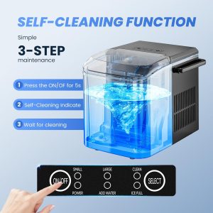 NEWBULIG Ice Makers Countertop with Handle, Portable Ice Machine, 9 Bullet Ice Cubes in 6 Mins, 26lbs in 24Hrs, Auto-Cleaning, with Basket and Scoop, for Home, Kitchen, RV, Camping,Black | 9 Bullet Cubes in 6 Mins, 26lbs in 24Hrs, Auto-Cleaning, with Basket and Scoop, for Home, Kitchen, RV, Camping, Black