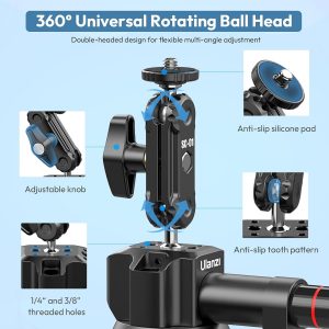 Ulanzi SC-01 Heavy-Duty Suction Cup Mount for Camera/Phone/Accessory (3"), Pump-actived Vacuum Suction Cup Mount, Magic Arm Phone Holder Action Cam Adapter Car Boats Windshield Window Mount