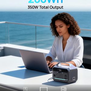 DARAN Portable Power Station, 288Wh LiFePO4 Battery, 350W (600W Peak) Power Bank with AC Outlet & 40W 12V DC5521 Foldable Solar Panel