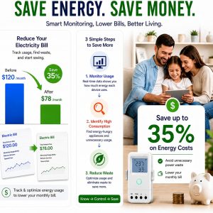 WiFi Home Energy Monitor with 3 80A CT Clamps, Circuit-Level Monitoring, Real-Time Electricity Usage Monitor, Smart Life/Tuya App, Voltage Current Power Tracking for Home, Solar, HVAC, Water Heater