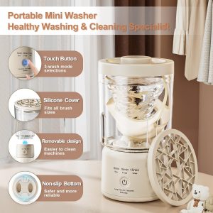 Mini lavadora portátil, ropa interior recargable, lavadora de brochas de maquillaje, máquina pequeña para el hogar, hotel, viajes y camping