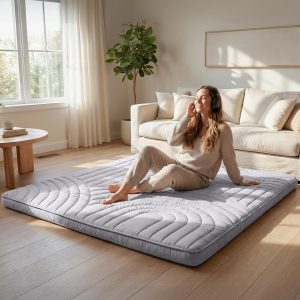 ZonLi Japanese Floor Mattress Futon Mattress Twin Size 4 Inch Thick | Foldable Tatami Mat, Washable Cover, Portable Floor Bed for Sleeping, Guest, Dorm
