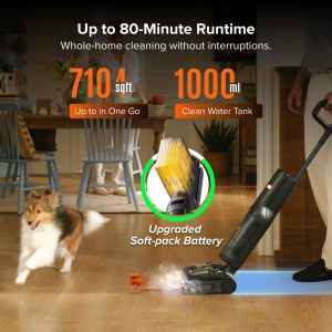 roborock F25 Steam Wet Dry Vacuum Mop Combo, 356°F Cordless Steam Cleaner | 25000 Pa Suction for Hard Floor, 203°F Self-Cleaning Electric Mop, 80 Min Long Runtime for Whole-House Cleaning, No Tangle