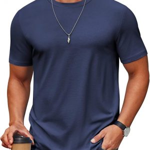 COOFANDY Men's T Shirt Short Sleeve Cotton Blend T-Shirts Crew Neck Casual Summer Basic Tee Shirts