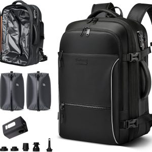 70L Travel Backpack with Vacuum Compression System | 70L Vacuum Backpack, 2 Detachable TPU Bags, TSA Lock, Fits 16" Laptop, Water-Resistant Travel & Business