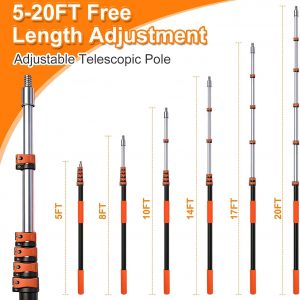 26FT Window Washing Kit, Squeegee with Telescopic Extension Pole