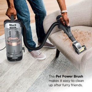 Shark AZ2002 Vertex Powered Lift-Away Upright Vacuum with DuoClean PowerFins, Self-Cleaning Brushroll, Large Dust Cup, Pet Crevice Tool, Dusting Brush & Power Brush, Silver/Rose Gold | DuoClean PowerFins, self-cleaning brushroll, large dust cup, crevice tool, dusting brush, power brush