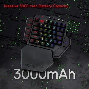 Redragon K585 PRO Teclado mecánico inalámbrico con una sola mano, 42 teclas, 3 modos RGB 40% teclado para juegos con 7 teclas macro integradas, soporte de muñeca desmontable, batería recargable | 0-Delay 2.4GHz Connection, On Board Macro Keys Keyboard, USB Pass-Through Port, Hot-Swap Socket, Detachable Wrist Rest