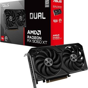 ASUS Tarjeta gráfica Dual Radeon™ RX 9060 XT 16GB GDDR6 (PCIe 5.0, HDMI 2.1b, DisplayPort 2.1a, diseño de 2.5 ranuras, diseño de ventilador de tecnología axial, tecnología 0dB y más)