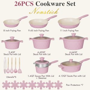 Umite Chef 26PCS Pots Pans Set Non Stick Cookware